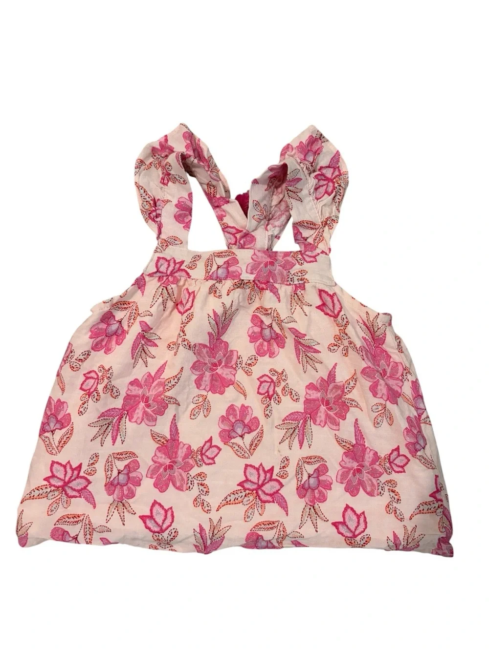Girls floral pink sleeveless top and pants set